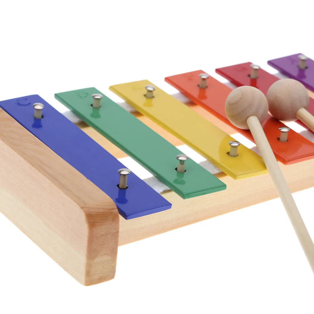 Деревянный сосновый ксилофон 8 Note 3 мм красочная алюминиевая пластина C Ключ