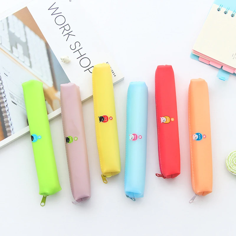 Собака карамельного цвета шаблон PU карандаши сумки с молнией для студентов школы