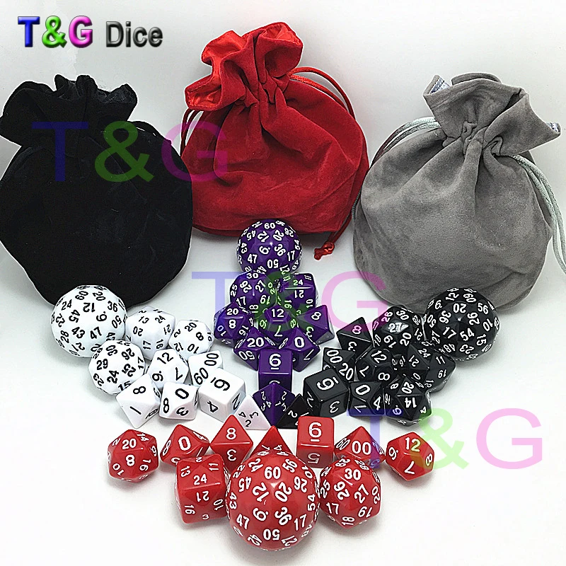 Новые 10 шт. набор цифровых игральных костей 8 цветов D4 d6 d8 2xd10 d12 d20 d24 d30 D60