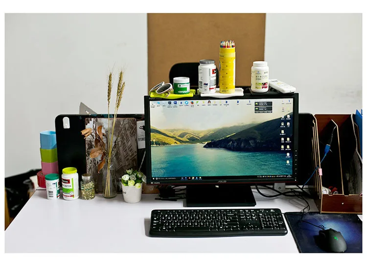 Мути-функция офисный стеллаж для хранения Клип Компьютер Экран стол аксессуары