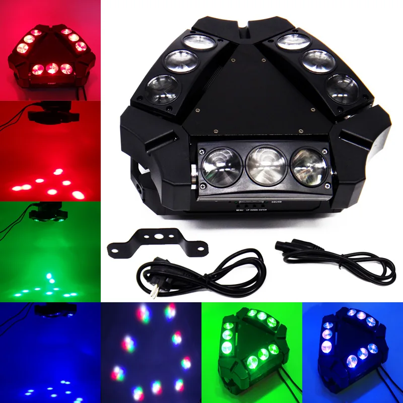 Высокое качество LED Паук 9X10W движущийся головной свет RGBW 4в1 луч света для