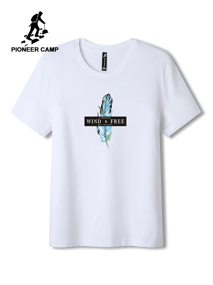 Мужские брендовые футболки с коротким рукавом Pioneer Camp летние из 100% хлопка принтом