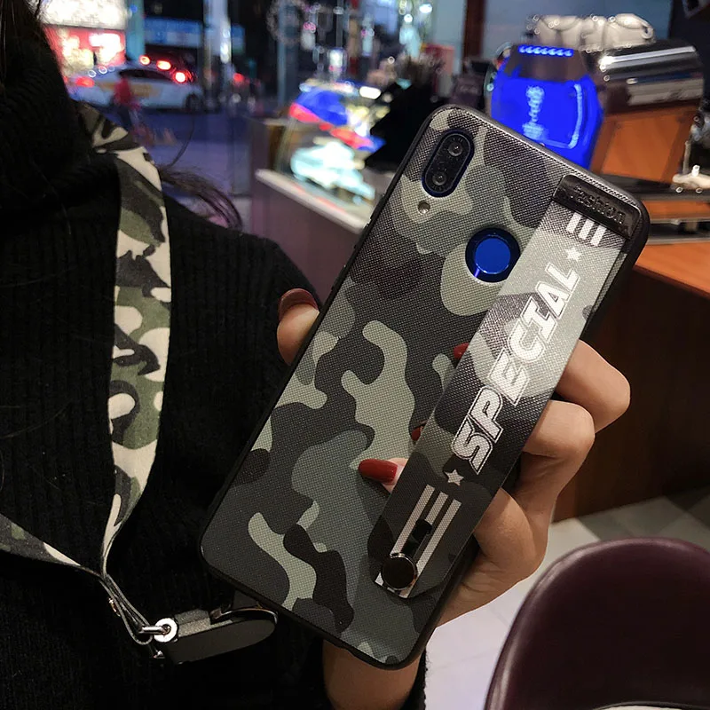 Камуфляж Fundas ремешок-Держатель подставка чехол для телефона huawei P20 P10 плюс Чехол