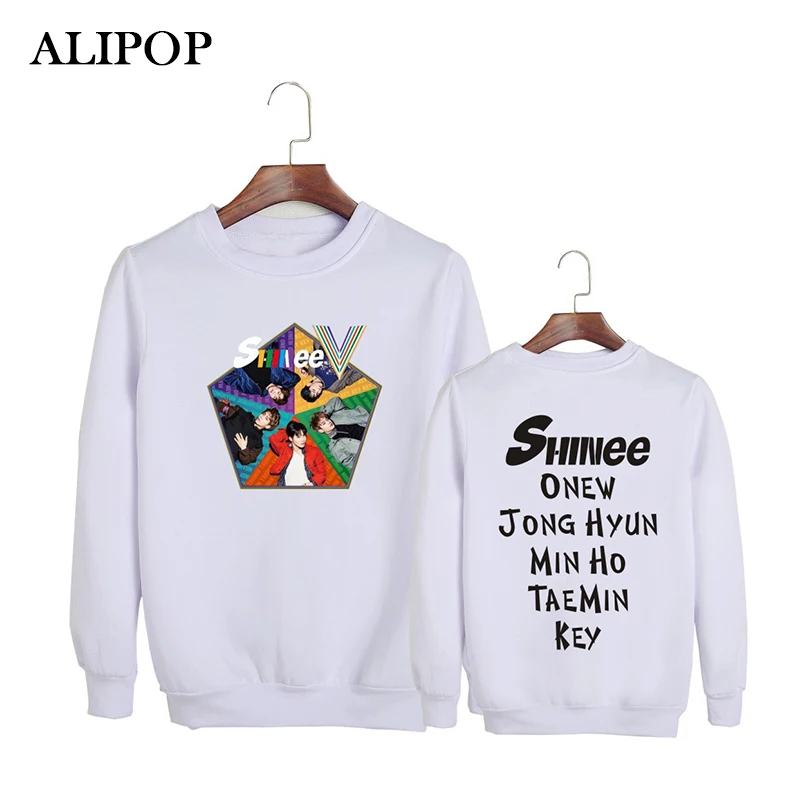 Kpop Korean Fashion SHINee 5TH Album FIVE ONEW KEY MINHO TAEMIN Cotton Hoodies Clothes Pullovers Sweatshirts PT357 | Женская одежда