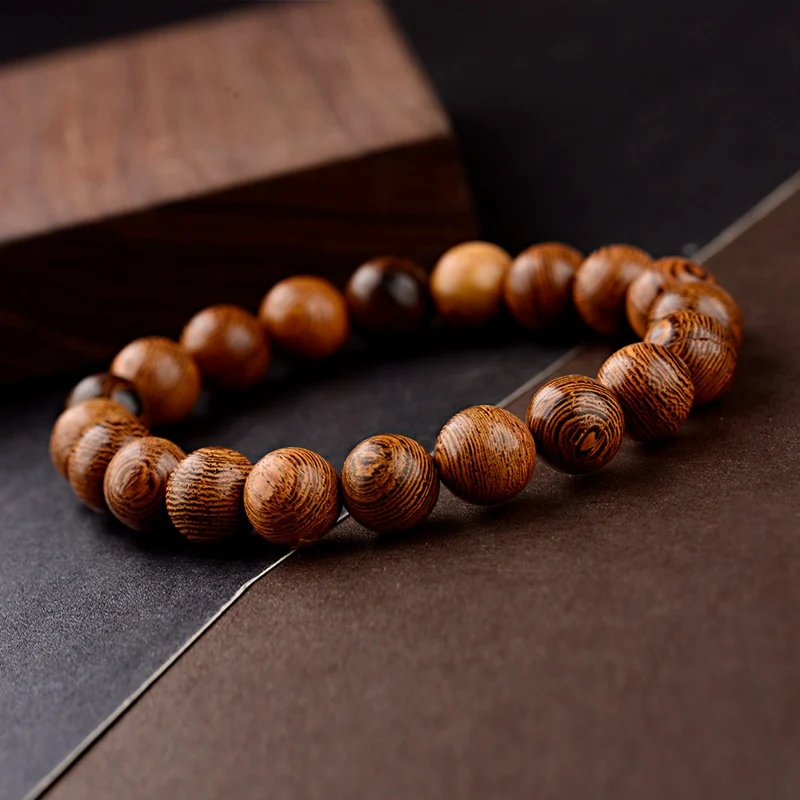 

2023 10mm Natural Wood Beads Yoga Bracelet Men Elastic Buddhist prayer Buddha Bracelets&Bangles Jewelry pulsera hombre
