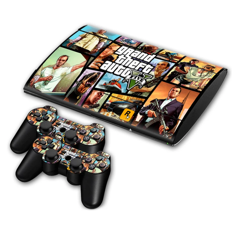 Grand Theft Auto V GTA 5 Наклейка для PS3 Slim 4000 PlayStation 3 консоль и контроллеры