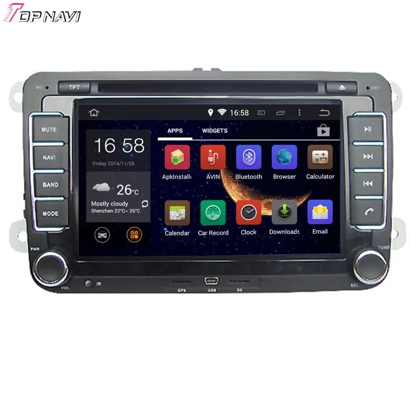 Topnavi 8 ''четырехъядерный Android 6 0 Автомобильный DVD проигрыватель для VW