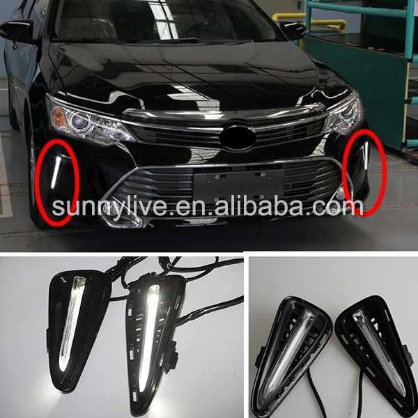 Дневные ходовые огни для Toyota Camry V55 дневные 2014 2015 DRL|running lights|drl camrydrl light |