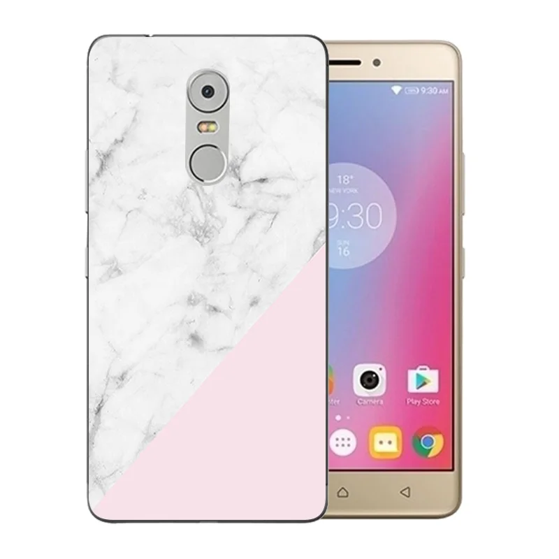 5 дюймов для Lenovo K6 Note Силиконовая задняя крышка Vibe цветной каменный узор мягкий