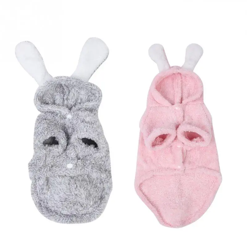 Warm Pet Dogs Clothes with Cute Rabbit Ear Winter and Autumn Puppy Cloth for Dog Supplies |