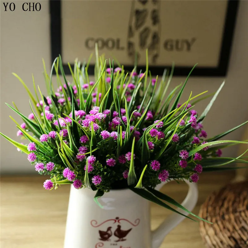 Йо Чо искусственные растения 30 голов пластиковая Звезда трава букет цветы для