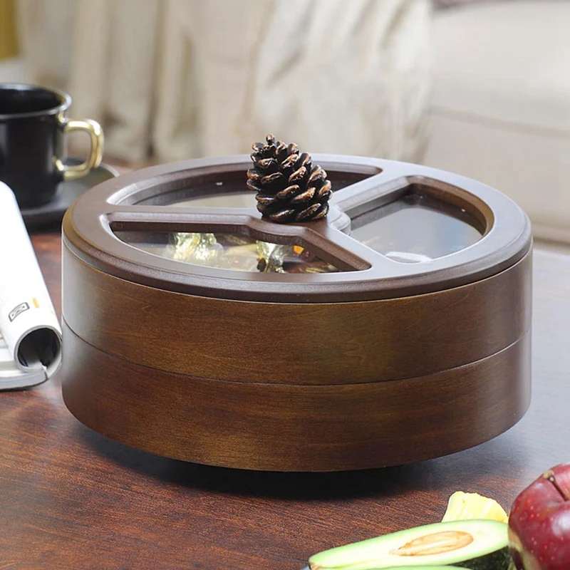 LUDA Европа твердый деревянный разделитель крышка сухие фрукты коробка гостиная