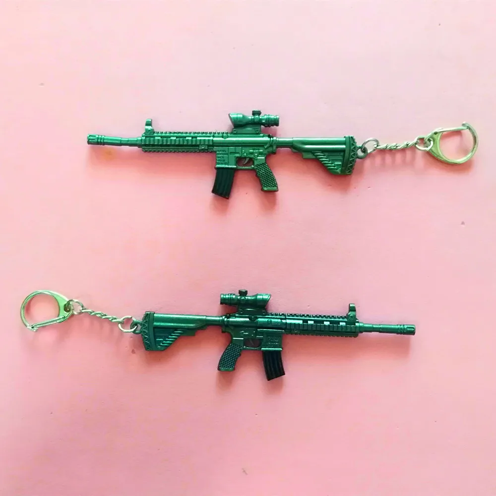 M416 300 шт. 12 см PUBG игра CS брелки 98 K, UMP9, M4, AWM брелок в виде меча пистолет модельный брелок в форме оружия подвеска подарки - Цвет: M416