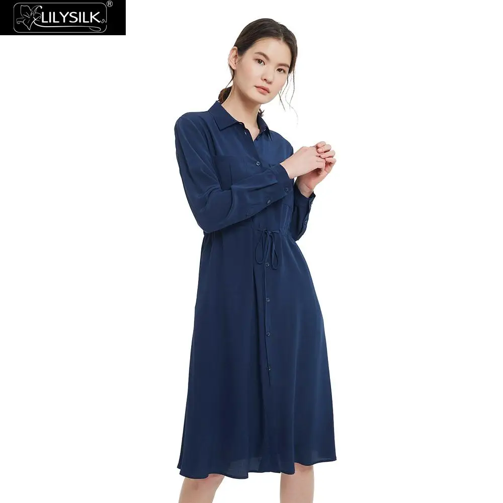 Шелковая Классическая рубашка LilySilk с длинным рукавом бесплатная