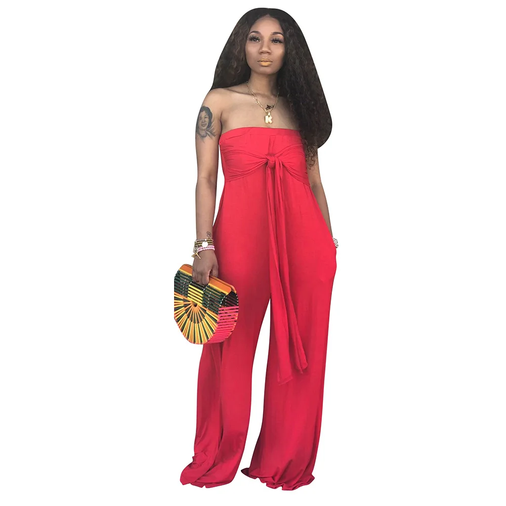 Повседневный однотонный Летний комбинезон без рукавов свободные широкие