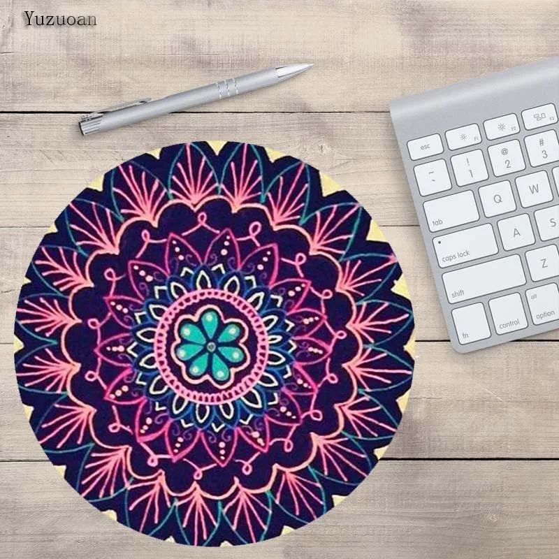200x200x2mm Yuzuoan круглый ноутбук коврик для мыши пустыня Мандала круг друзей настроить свой собственный хорошего качества противоскользящие настольные коврики - Цвет: 200x200x2mm