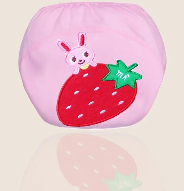 Strawberry Rabbit Детские хлопковые многоразовые подгузники для новорожденных, водонепроницаемые тренировочные штаны, нижнее белье для мальчиков и девочек, моющиеся трусики, тканевые подгузники - Цвет: Strawberry Rabbit