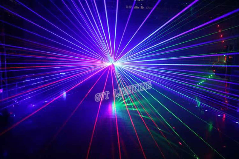 DMX 512 Fan-shaped шестиглазый сканирующий RGB лазерный светильник для DJ дискотека клуба сцены события шоу вечерние светильник с контролем звука