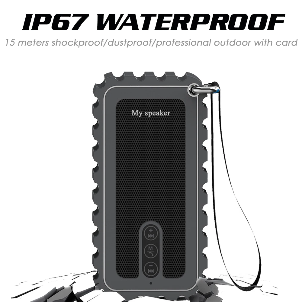 10W ip67 waterproof bluetooth speaker portable dustproof with radio card outdoor shockproof |