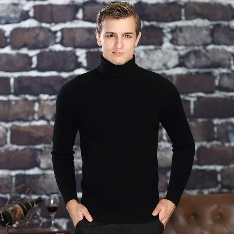 Мужской зимний Свитер Boss Business однотонный пуловер для мужчин шерстяная вязаная