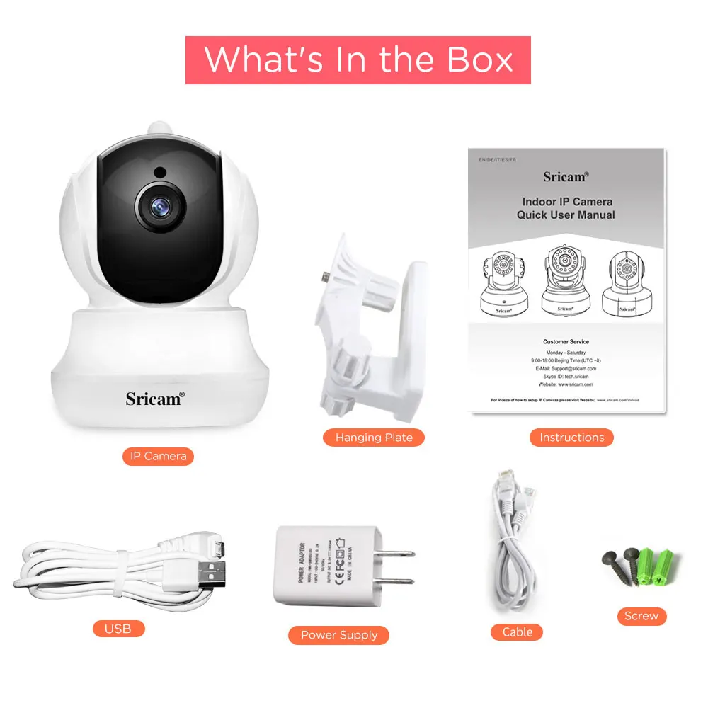 Sricam SP020 Беспроводной IP Камера HD 720P H.264 домашний мини-Камера обнаружения движения