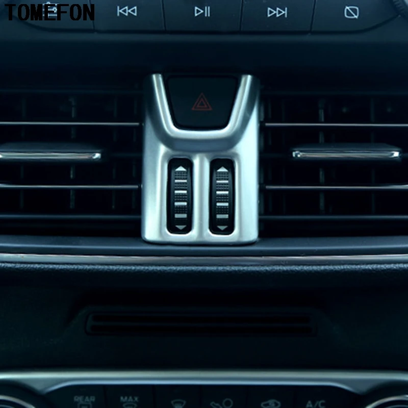 TOMEFON For Ford Focus 2019 Car Warning Light Button Decorative Sticker Cover Trim Styling Interior Accessories ABS CarbornFiber |