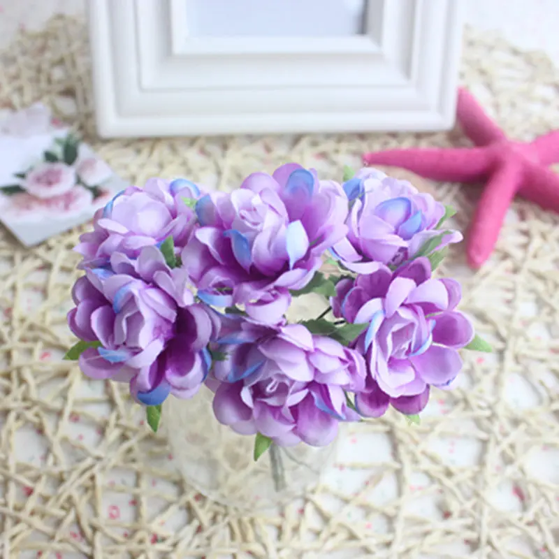 Искусственные Шелковые Розы 6 шт./лот букет для свадьбы украшение дома свадебные