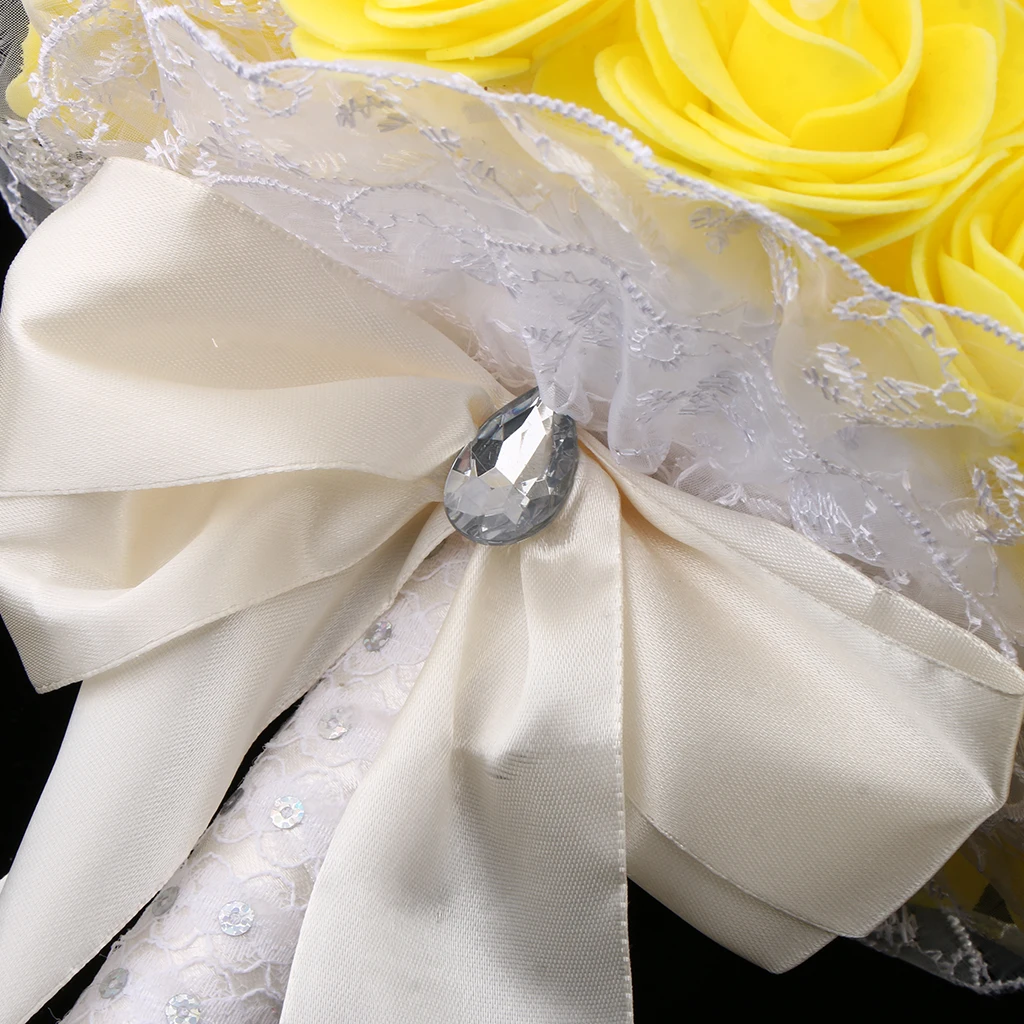 Свадебный букет невесты из искусственной пены связанный цветок желтый синий