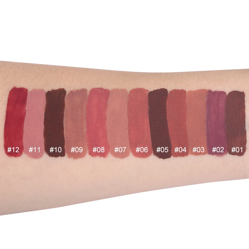 Стойкая Матовая жидкая помада KADALADO 12 цветов сексуальные цвета блестящий тинт для