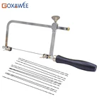 Регулируемая рама пилы GOXAWEE, Регулируемая U-образная пила, ножовка сделай сам, ручные инструменты с 12 спиральными пилами для ювелирных изделий, инструменты