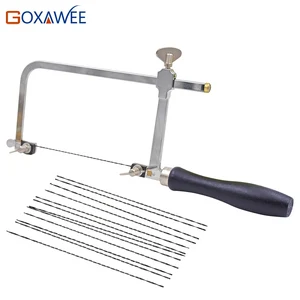 Регулируемая рама пилы GOXAWEE, Регулируемая U-образная пила, ножовка сделай сам, ручные инструменты с 12 спиральными пилами для ювелирных изделий, инструменты