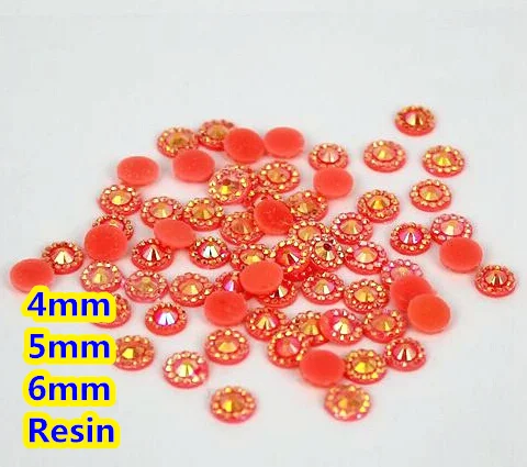 

Jelly Orange AB Color sunflower 4mm,5mm,6mm Facets Flat Back Resin Rhinestone Nail Art Gems Decoration,Garment rhinestones