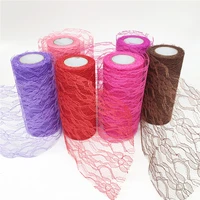 lace roll spool fabric ribbon 15cmx9 2m netting fabric for diy wedding event party chair sash bow table runner decoration favors