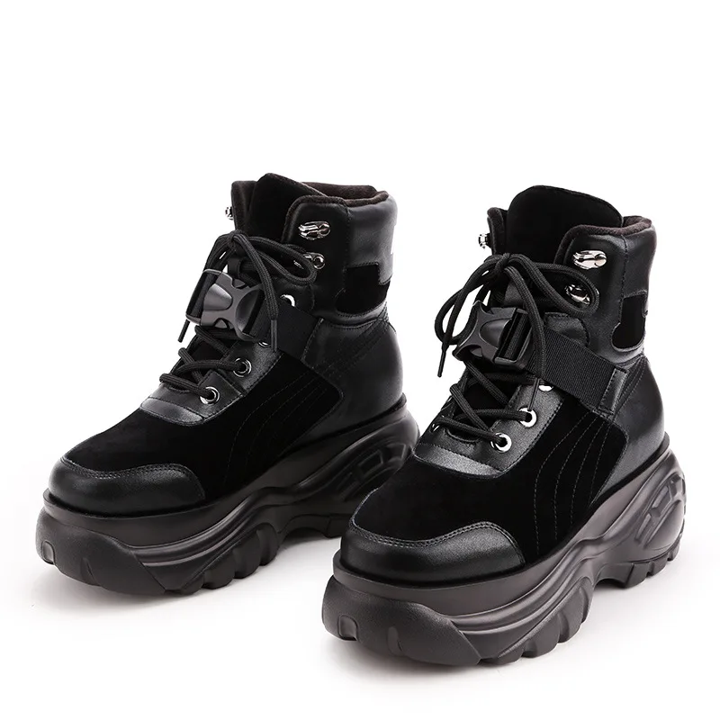 Botas mujer Повседневная обувь Женские модные брендовые Ботинки Martin на платформе