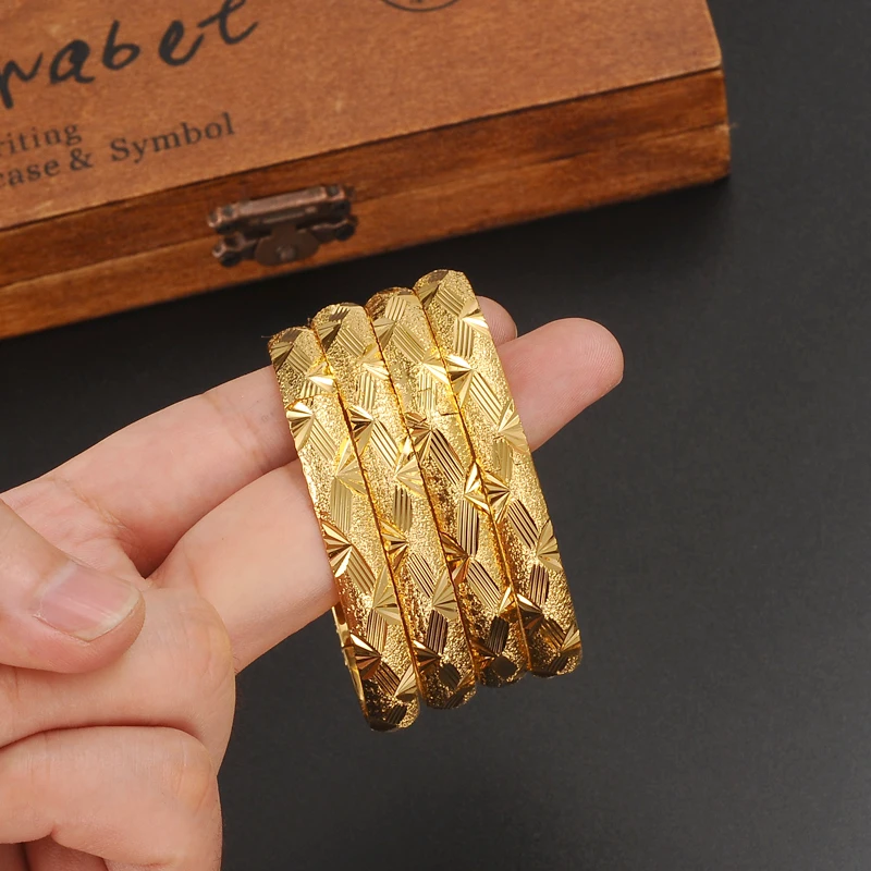 4 шт. новые золотые браслеты Дубая женские мужские в Африканском и Европейском