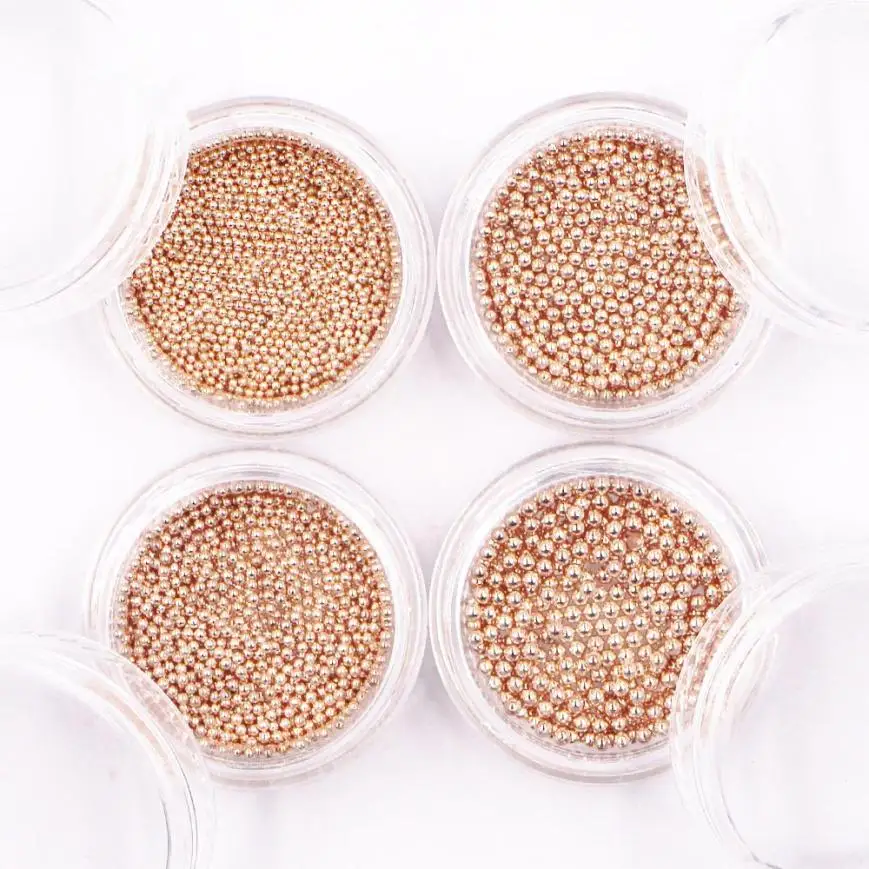 4 Размеры дизайн ногтей украшения металлические шариковые бусины для салонов