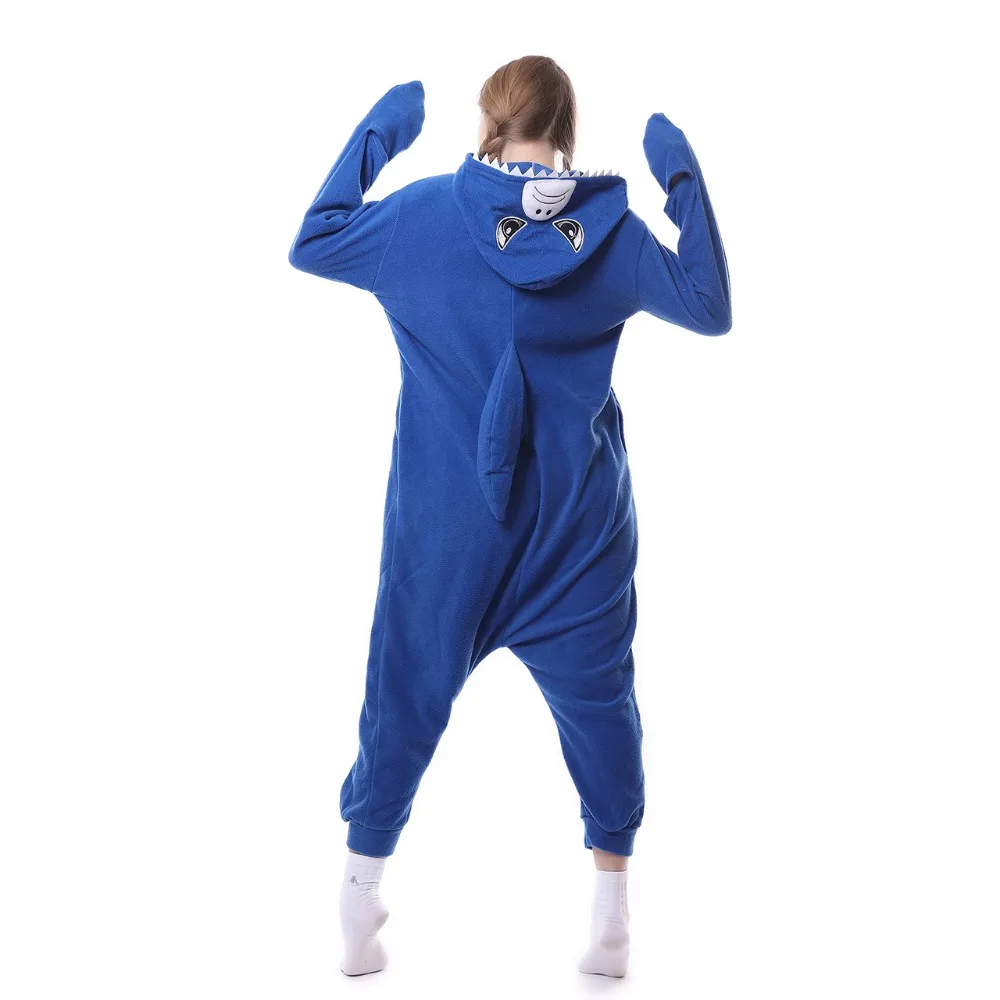 Новинка комбинезоны HKSNG для взрослых в виде животных синей акулы мультяшном