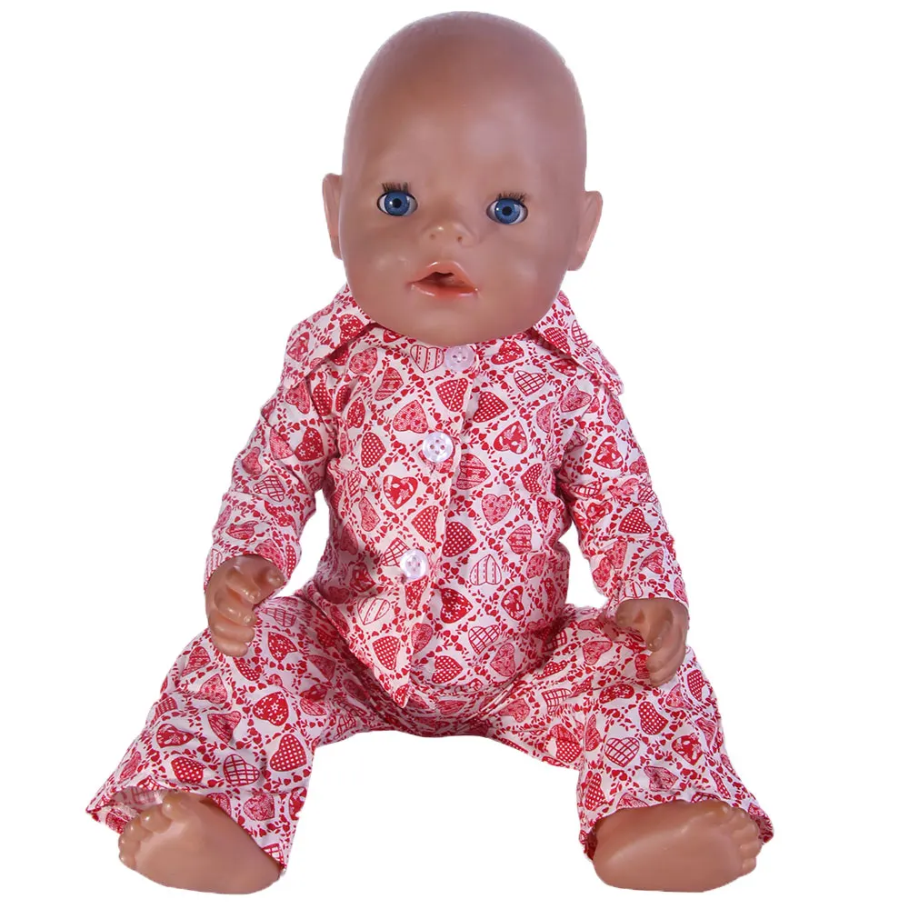 Пижама в сердечко комплект одежды для детей 43 см лучший подарок на день рождения