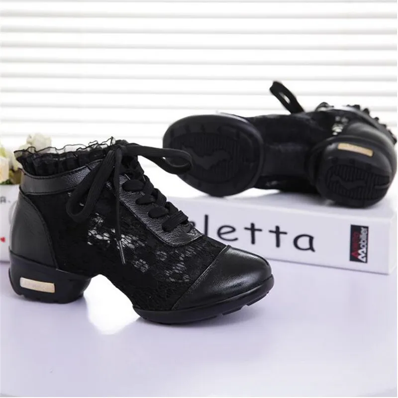 Новые летние кожаные дышащие туфли для фитнеса женские танцевальные с мягкой