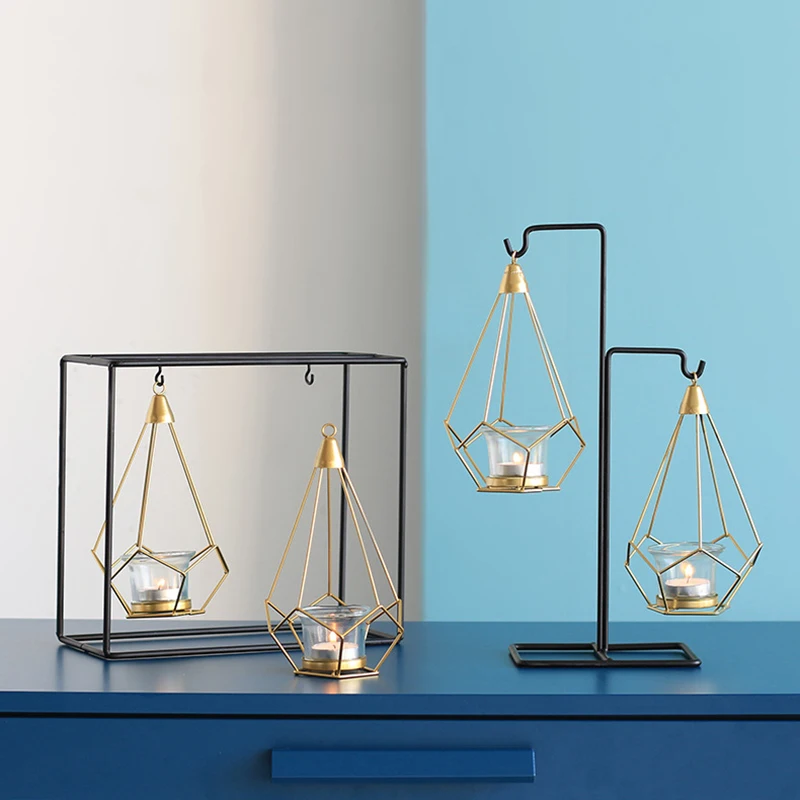 Новинка золотистые металлические подсвечники в скандинавском стиле 6 стилей