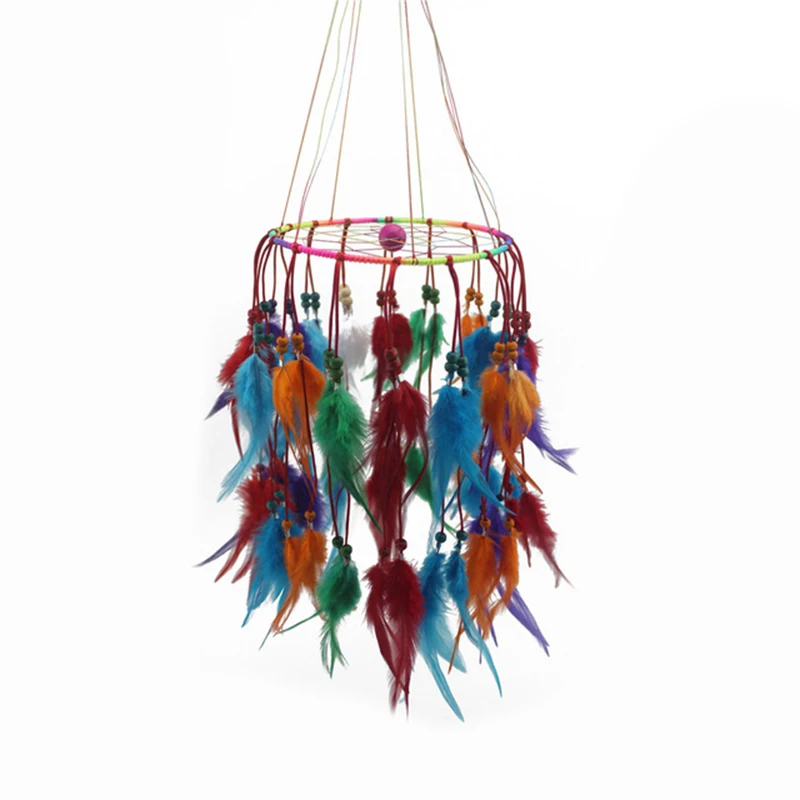 50 см оригинальность висящий бисер с перьями подвеска колокольчик Ловец снов