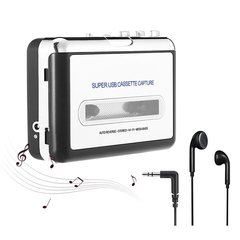 Digital Audio Music Player USB Cassette Recorder to MP3 Converter Portable Tape-to-MP3 Switcher | Электроника