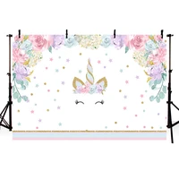 unicorn birthday photo backdrops pink floral baby shower photography backdrop cake table party decorations studio background