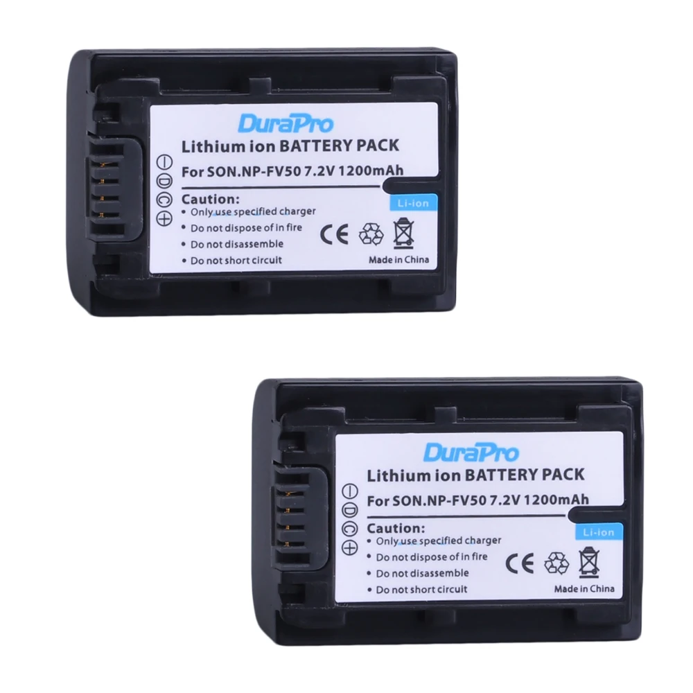 Аккумулятор DuraPro для камеры SONY, 2 шт., Аккумулятор для камеры SONY HDR CX390 290E PJ510 820E 790E 660E XR260 CX700E PJ50E 30E SR68 CX180E VG10E