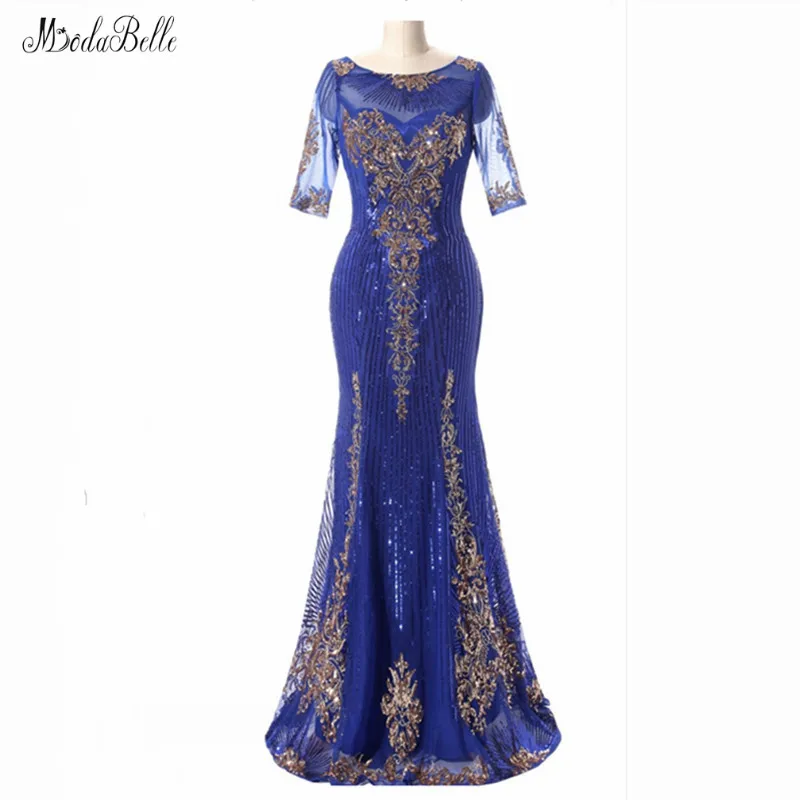 Женское вечернее платье с блестками modabelle темно синее длинное Русалка из тюля Lange