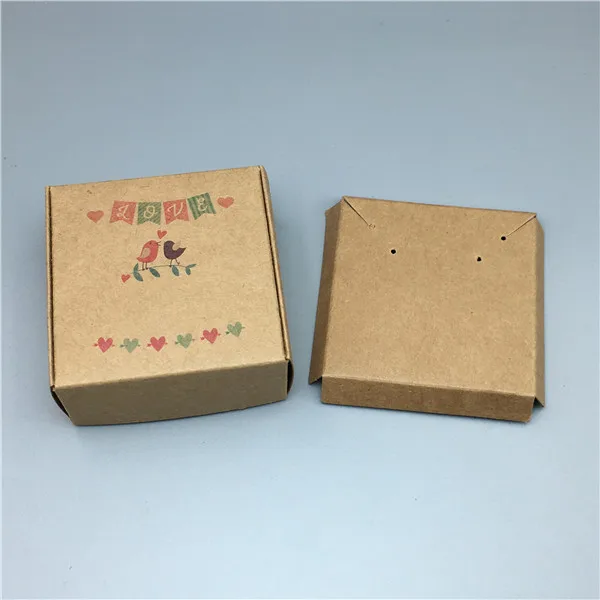 c4 1 set 6.5x6.5x3cm Various colors kraft paper airbox necklace/pendant display box DIY jewelry box free shipping - Color: c4