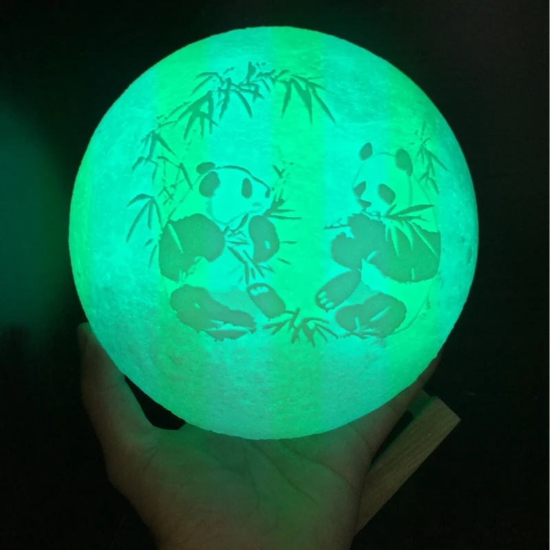 Перезаряжаемый светодиодный ночсветильник с 3D рисунком панды лампы в китайском