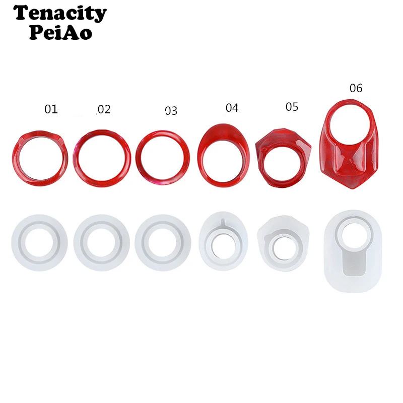 

Разнообразные силиконовые формы для колец «сделай сам» для изготовления ювелирных изделий из смолы, эпоксидные формы для подвесок, УФ-смол...