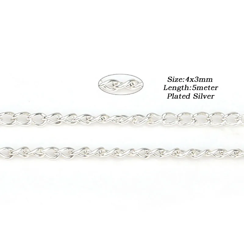 New Arrival 4x3mm 5 meter Iron Metal Chains Findings Necklace For Bracelet Jewelry Making Materials DIY | Украшения и аксессуары
