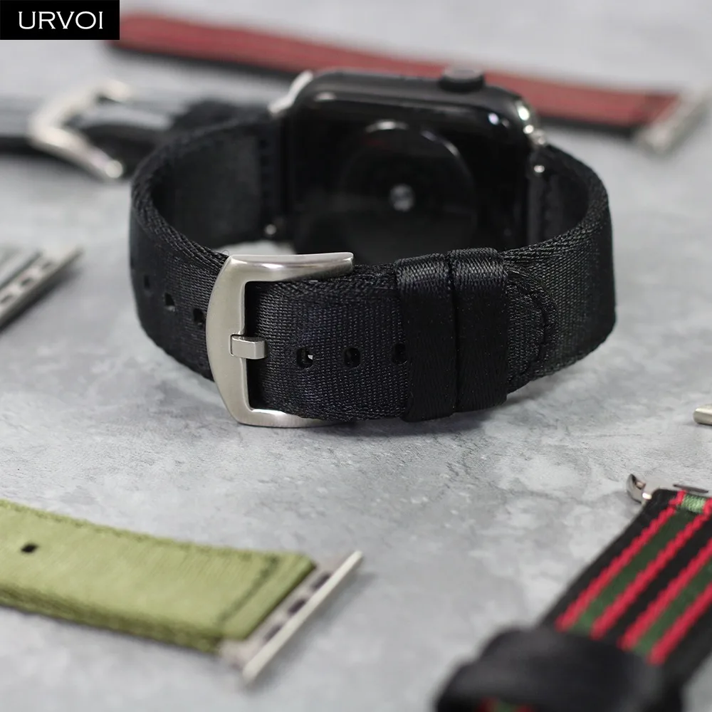 URVOI ремешок для apple watch серии 4 3 2 НАТО лямка из нейлоновой ткани для наручных часов iwatch, полосатый Замена прочная и удобная, брендовый, 38/42/40/44 мм